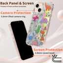 Compatible with iPhone 15 Plus Case,with [Soft Slim][Camera Protection] Cute Kawaii Shiny Aesthetic Phone Cover Anti-Yellowing Shockproof Protective Cover for Women Girl-Dinosaurs