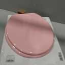 Pink Round Toilet Seat Natural Wood Toilet Seat with Zinc Alloy Hinges, Easy to Install also Easy to Clean, Scratch Resistant Toilet Seat by Angol Shiold (Round, Pink)
