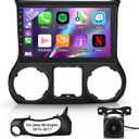 NHOPEEW 10.1 inch Android 11 Touchscreen Radio for Jeep Wrangler 2011 2012 2013 2014 Compatible with Apple Carplay and Android Auto + AHD Backup Camera/Mic/HiFi