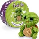Cookie Box Original Crochet Kit for Beginners  Gift Set to Make Turtle Hugo Amigurumi Plushie  Easy DIY Crochet & Knitting Starter Kit with Video and PDF Tutorials (Green)