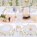50 Pack Wildflower Paper Placemats Disposable,16x 11 Inch Spring Floral Placemats Butterfly Wildflower Table Mats for Kitchen Dining Wedding Birthday Spring Party Supplies