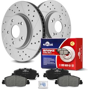 Ceramic Front Brakes Pad and Rotors Drilled Slotted Vented Replacement Disc Brake Kits for Honda Accord 2013 2014 2015 2016 2017 2018 2019 2020 2021 2022