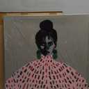 Framed Black Woman Wall Art Modern Afrocentric Canvas Wall Decor Black Culture Fashion Abstract Pink And Green Paintings Prints Black Girl Posters for Bedroom Living Room Office Home Decor (20x20 In) (african american)