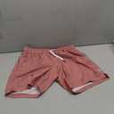 maamgic 2 in 1 Mens Swim Trunks 7 Inch Swim Shorts Swim Suits Board Shorts (Small, White-dust Pink)