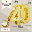 Sparkle and Bash Gold Foil Number 40 Pinata - Gold Foil Elegance for 40th Birthday Decorations - Easy-Fill Top Flap for Birthday Party - Hang & Centerpiece for Party Decor - Small - 16.5 x 3 x 13 in