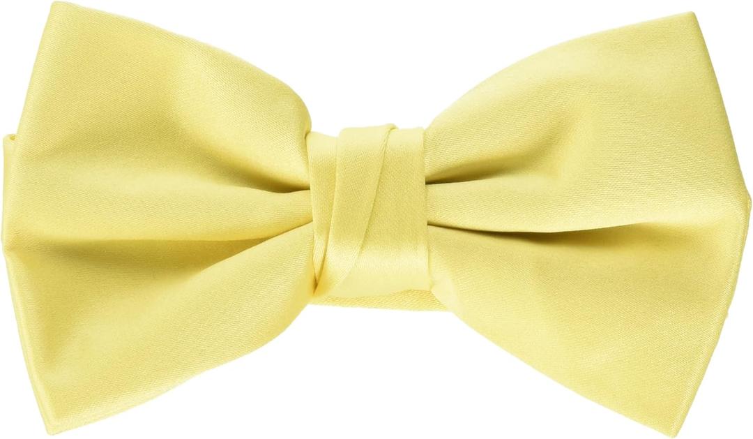 STACY ADAMS mens Satin Solid Bow TieBow Tie (One Size, Banana)