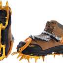 BRS-S3 Ultralight 14 Teeth Aluminium Alloy Bundled Crampons Ice Gripper Outdoor Ice Climbing Kits Crampons for Footwear (Golden) Small