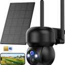 4G LTE Cellular Solar Security Camera Outdoor: No WiFi Solar Powered Security Camera Outdoor Built in SIM Card 2K Battery Wireless Cameras for Home Surveillance Outside 360 Live View Motion Detection