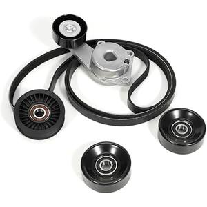 Dilomber 90K38274A Drive Serpentine Belt Tensioner Idler Pulley Complete Kit Fit for Ford F150 F250 F350 Explorer Lobo Expedition Lincoln, 5.4L 4.6L 20052014 Replace ACK061025, DBK061025B w/Gloves