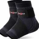 FIT-X-PLUS Ankle Brace Pair for Men & Women Adjustable Compression Ankle Support Sleeve for Gym, Running & Sports, Breathable Lightweight Stability Wrap for Both Ankles (Black) (Medium)