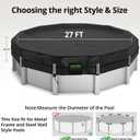 QH.HOME 550D 27 Ft Round Winter Pool Cover Tear Resistant Heavy Duty Fabric