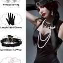 PLULON 1920s Accessories for Women, Great Gatsby Flapper Dress Accessories Fashion Roaring 20s Costume for Women (Black)