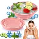 XANGNIER Face Bowl for Ice  Collapsible Silicone Facial Ice Bath Bowl for Cold Plunge Therapy, Skin Tightening & Acne Relief  Portable Spa Tool for Home & Travel, Pink