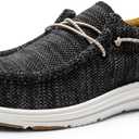 Bruno Marc Men's Arch Support Casual Slip-on Shoes Loafers for Men Non Slip Comfortable Boat Shoes (13, Black/Brown)