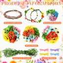 Zeyune 20 Sets Spring Tea Party Favor Flower Crowns Making Kit, Make Your Own Flower Crown Wreath Garland Headbands Craft Kit Handmade DIY Fairy Floral Hair Accessories Gift for Women, 22 inches