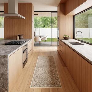 nuLOOM 2x8 Becca Traditional Tiled Area Rug, Beige, Faded Transitional Design, Stain Resistant, For Bedroom, Dining Room, Living Room, Hallway, Office, Kitchen, Entryway