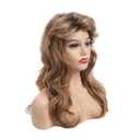 Sallcks Womens 80s Blonde Wig Long Layered Blonde Wigs with Bangs 80s Vintage Cosplay Costume Disco Hair Wig