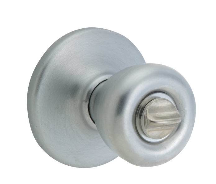 Kwikset Tylo Privacy Door Knob Set - Satin Chrome  — Residential Use, Standard Application