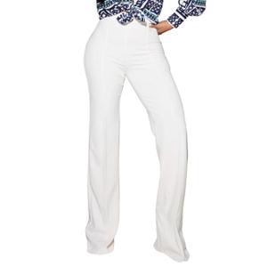 PINSV Women's High Waisted Stretchy Bootcut Pull On Dress Pants Casual Work Pants Pure White, Medium