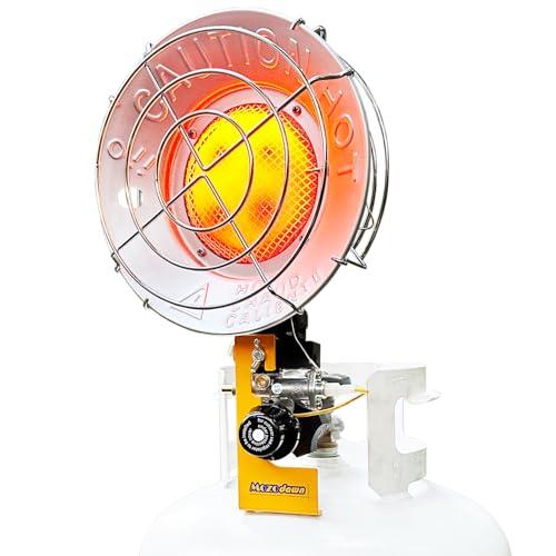 MOZODAWN Propane Tank Top Heater 15000 BTU, Outdoor With 3 Heating Levels, Tip-Over Protection, Portable LP Gas for Camping, Tent, Garage, RV Travel, Ice Fishing, Yellow