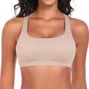 Werkiss Wireless Bralettes Natural Lift Racerback Bras for Women No Underwire Light Support Sports Bra (L)