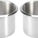 X AUTOHAUX 2pcs Stainless Steel Universal Cup Drink Holder Replacement Silver Tone for Marine Boats RVs