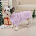 Dog Sweater Turtleneck Pullover Cable Knit for Boys Girls Medium Dogs Frenchie Dachshund Corgi Beagle Winter Stretch Clothes Long Sleeves (M, Purple)