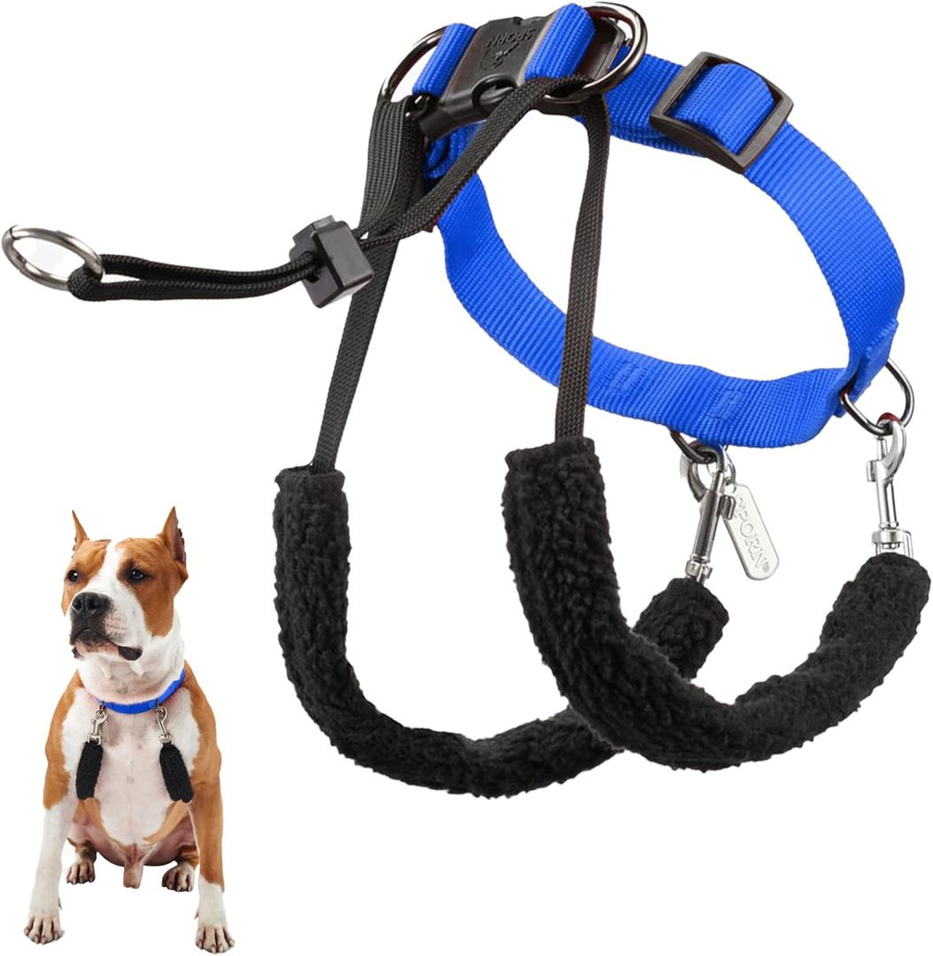 Original Sporn Halter - Medium Size No Pull Dog Harness for Large Dogs That Pull - Adjustable, Lightweight & Anti-Choke Dog Halter Harness for Training & Walking Strong Pullers, M, Blue
