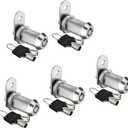 5 Pack Cabinet Locks with Keys, 1-1/8" Cam Locks Keyed Alike, RV Storage Lock Secure RV Compartment Door Toolbox Mailbox Lock Replacement, Zinc Alloy