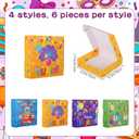 24 Pcs Purim Hamentaschen Cookies Box Shortbread Gift Boxes Basket Happy Purim Boxes for Event Home School Office Mom Dad Friends Gift Box Jewish Party Decorations