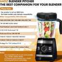 Blender Pitcher 64oz Low-Profile, Compatible with 750, 5200, 5000, 6300, 7500, Vm0102, Vm0103, Vm0197, E310 Classic/Explorian/Commercial Series etc Container Jar Cup