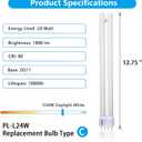 24W PL24-C Fluorescent Light Bulb Replacement for OttLite B24553 T40J34,Tpye C,PL-L 24W Fluorescent Light Bulbs,5500K Bright Natural Daylight,1300lm,2G11 Base - 2Pack