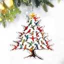 3 x Hummingbird Christmas Ornament, Colorful Acrylic Hummingbird Ornament, Stacked Hummingbirds Gifts for Women, Bird Lovers, Humming Bird Decor, Xmas Home Decorations, 4.4x3.7 in (1PC)