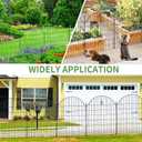 5 Panels Decorative Garden Fencing with Gate for Yard, 40in (H) x 11.8ft (L) No Dig Animal Barrier Fence, Rustproof Metal Wire Outdoor Dog Fences Panel Border with Temporary Ground Stakes