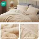 Intelligent Design Long Shaggy Faux Fur Comforter Set, Soft Plush Reverse, Chic Ombre Design King Size Comforter Sets, All Season Bedding Set, Matching Sham, Brielle, King/Cal King(104"x90") Natural