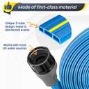 Winisok Upgrade Flat Sprinkler Soaker Hose for Garden 100FT, Heavy Duty 3-Tube Lawn Irrigation Hose with Landscape Stakes, No-Kink Flexible Watering Hose for Yard, Plants (50FT x 2packs)