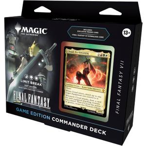 Magic: The Gathering Final Fantasy VII Commander Deck - Game Edition (Limit Break Commander Deck, Exclusive Promo Card, Final Fantasy VII Video Game Download Code, and Accessories)