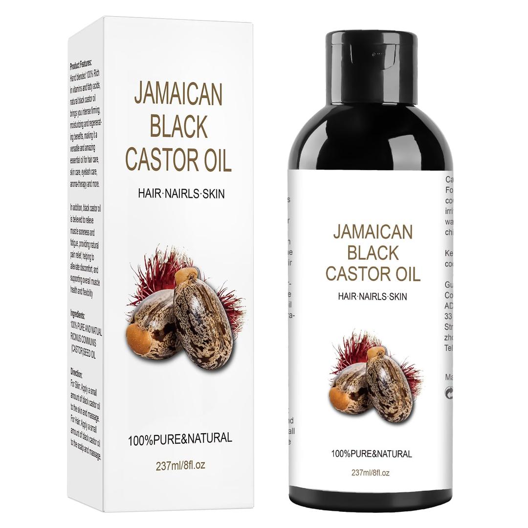 Organic Castor Oil 8fl.oz(Glass Bottle), 100% Pure and Natura, Cold Pressed, Premium Grade Carrier Oil | Hair, Eyelashes and Eyebrows | Hair and Body