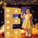 Marquee Letters 3 Feet Tall Large Light Up Letters E Happy Birthday Decorations Wedding Engagement Party Decor Yellow Light Birthday Decorations Balloon Arch Kit Foam Sign E