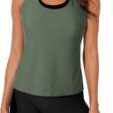 Aleumdr Womens Athletic 3 Piece Tankini Swimsuits with Shorts Swim Tank Tops with Sports Bra and Boyshorts Bathing Suits (X-Large, Green)