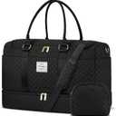 Travel Duffle Bag, Weekender Bags for Women with Shoe Compartment, Overnight Bag with Toiletry Bag, Carry On Duffel Bags For Airplanes, Yoga Gym Duffel Bag, Black