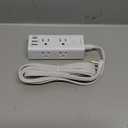 One Beat 10Ft Extension Cord with Multiple Outlets,Flat Plug Power Strip Surge Protector with 10 Ft Long Cord,6 Outlet 4 USB Ports (2USB C),Multi Outlet Wall Plug for Travel,College,Dorm Essentials (White)