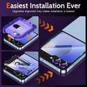 3 x YWXTW EZ Alignment for Samsung Galaxy Z Flip 6/Z Flip 7 FE Screen Protector, 2 PCS Front Tempered Glass Cover Screen Protector+1 Set Camera Lens Protector, Bubble Free & Anti Scratch (Multi-Coloured 1+2)