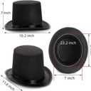 Pumtus 2 Pack Black Felt Top Hat, Funny Party Stovepipe Hat, Formal Tuxedo Vampire Costume Hat, Dress Up Victorian Hat for Cosplay, Halloween, Unisex