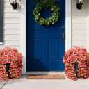 HyeFlora Bougainvillea Artificial Hanging Flowers Plants for Outdoors Winter Decoration, 2pcs Faux Bougainvillea Vines Red Fake Flowers Realistic UV Resistant Silk Flowers for Outside Planter Yard Urn