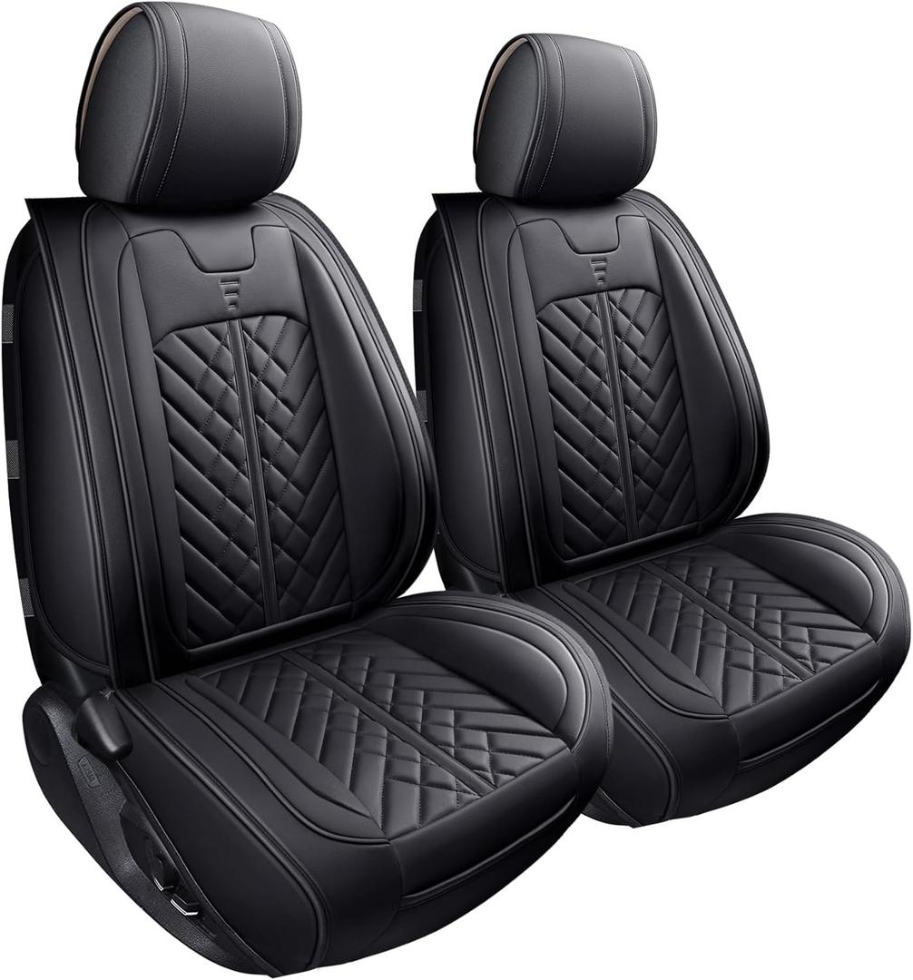 Tomatoman Tacoma Front Seat Covers Compatible with Toyota Tacoma 2005-2022 2023 2024 2025 2026 Trucks Access Crew Extended Double Cab TRD Sports SR V6 Heavy Duty Car Cushions(2 PCS Front/Black)