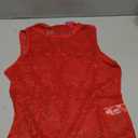 Women Sleeveless Sheer Lace Mesh Crop Top Sexy See Through Ruched Tank Shirt Y2k Floral Lace Tops, Color: D 77 Red, M