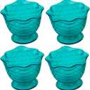 Set of 4 Ice Cream Dishes Waffle Cone Pattern in 4 Bright Summer Colors Ice Cream Social Ice Cream Party dishes Birthday Ice Cream plate (Abstract), Medium