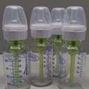 Dr. Brown's Anti-Colic Options+ Narrow Glass Baby Bottle with Level 1 Slow Flow Nipple, BPA-Free, 4 oz/120mL, 4-Pack