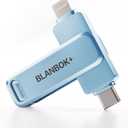 MFi Certified 256GB iPhone Photo Stick, USB Flash Drive for Photo/Video Backup, High-Speed Thumb Drive Compatible for iPhone/iPad/Android/PC (Blue)